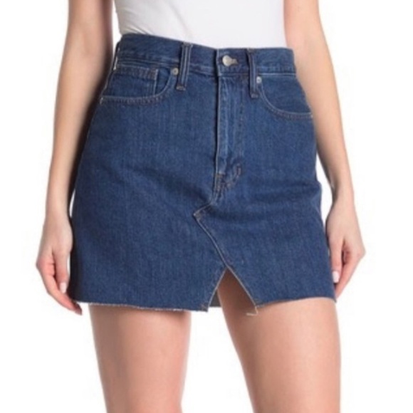 Madewell | Rigid Denim A-line Mini Skirt - Picture 1 of 7